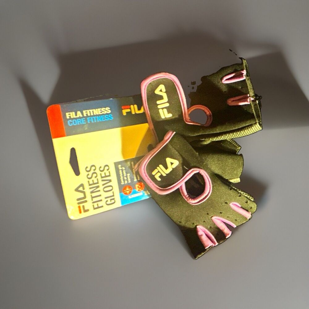 FILA Womens Fitness Gloves Size S M Half Finger Gym Workout Weightlifting Purple